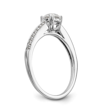 14K Weißgold Verlobungsring mit simuliertem Diamanten