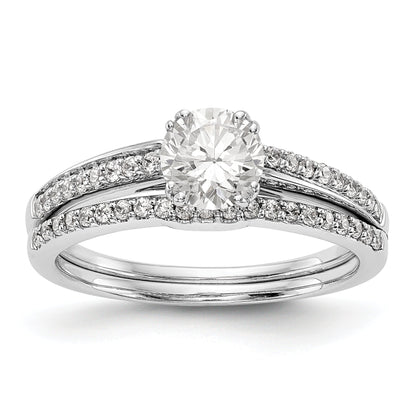 14K Weißgold Verlobungsring mit simuliertem Diamanten
