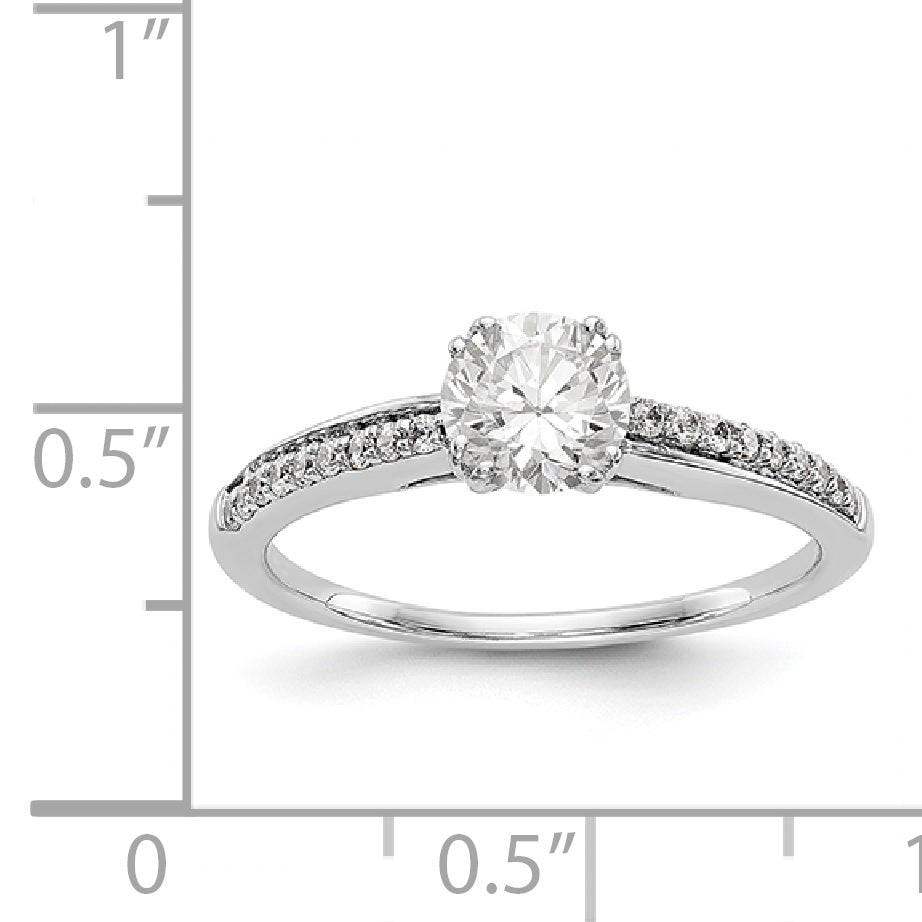 14K Weißgold Verlobungsring mit simuliertem Diamanten