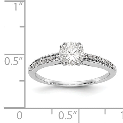 14K Weißgold Verlobungsring mit simuliertem Diamanten