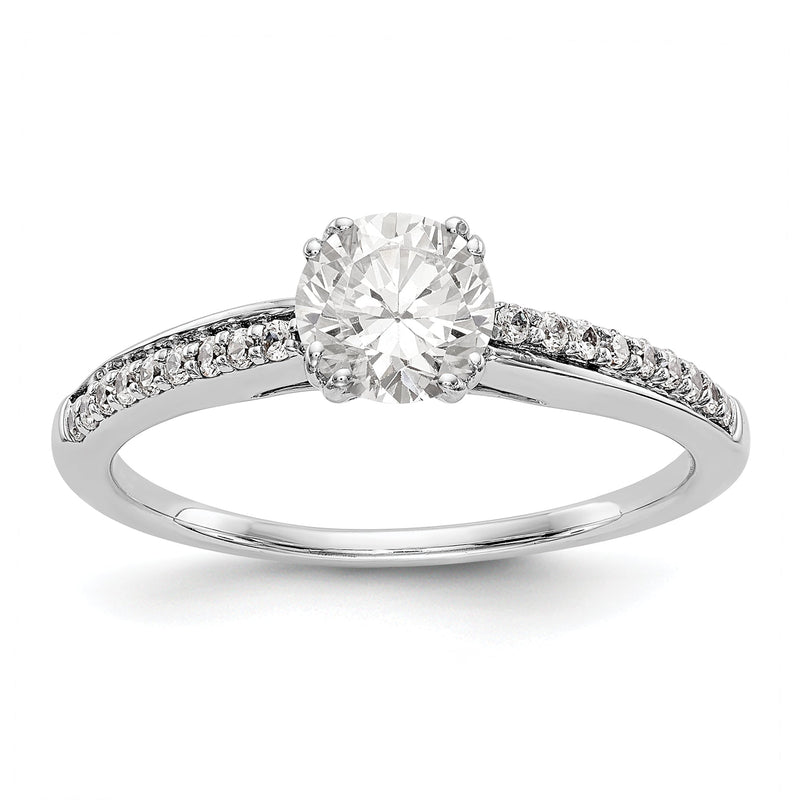 14K Weißgold Verlobungsring mit simuliertem Diamanten