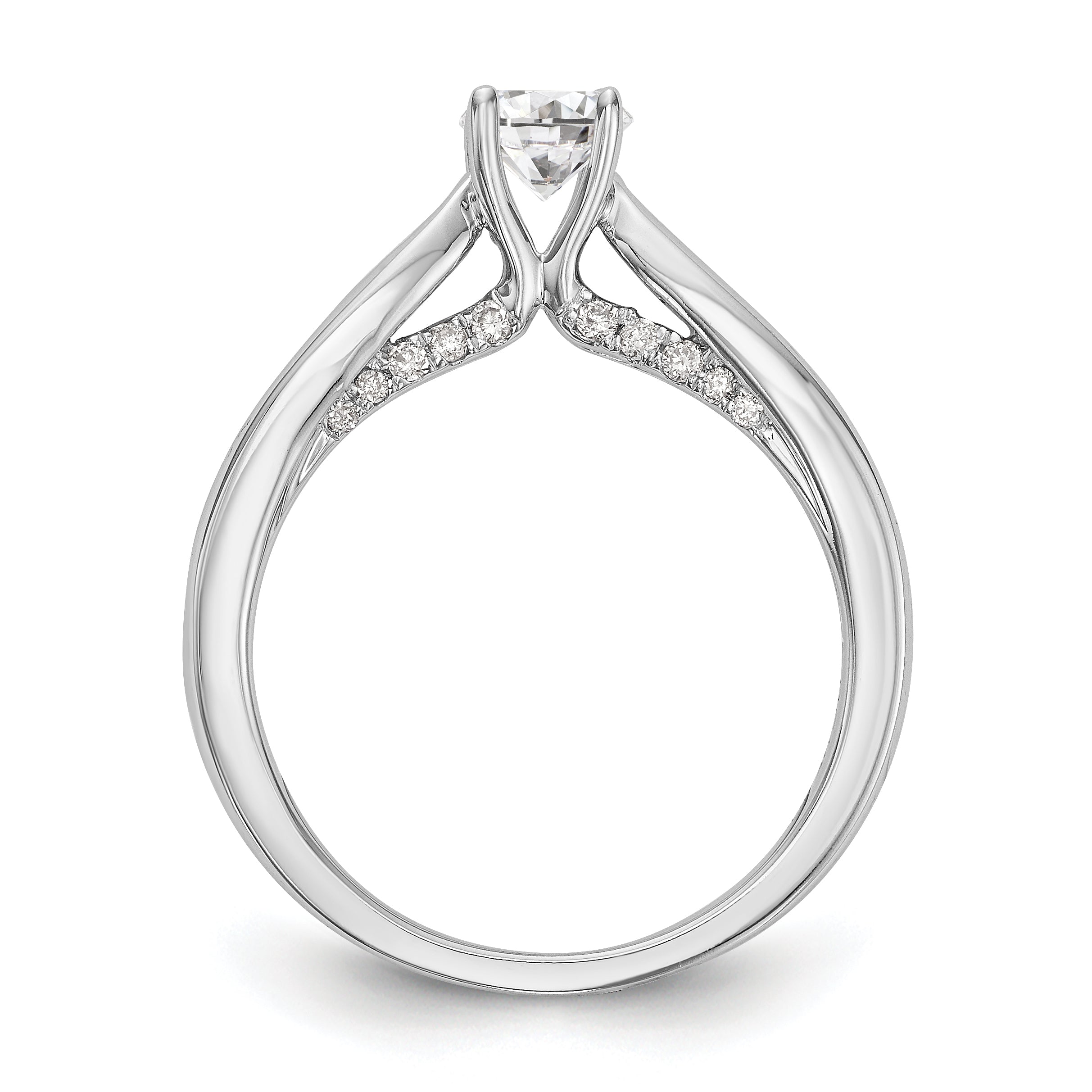 14K Weißgold Verlobungsring mit simulierten Diamanten