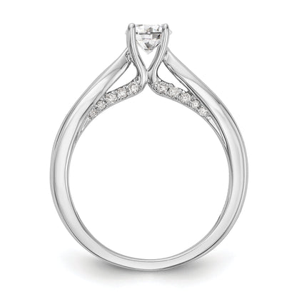 14K Weißgold Verlobungsring mit simulierten Diamanten
