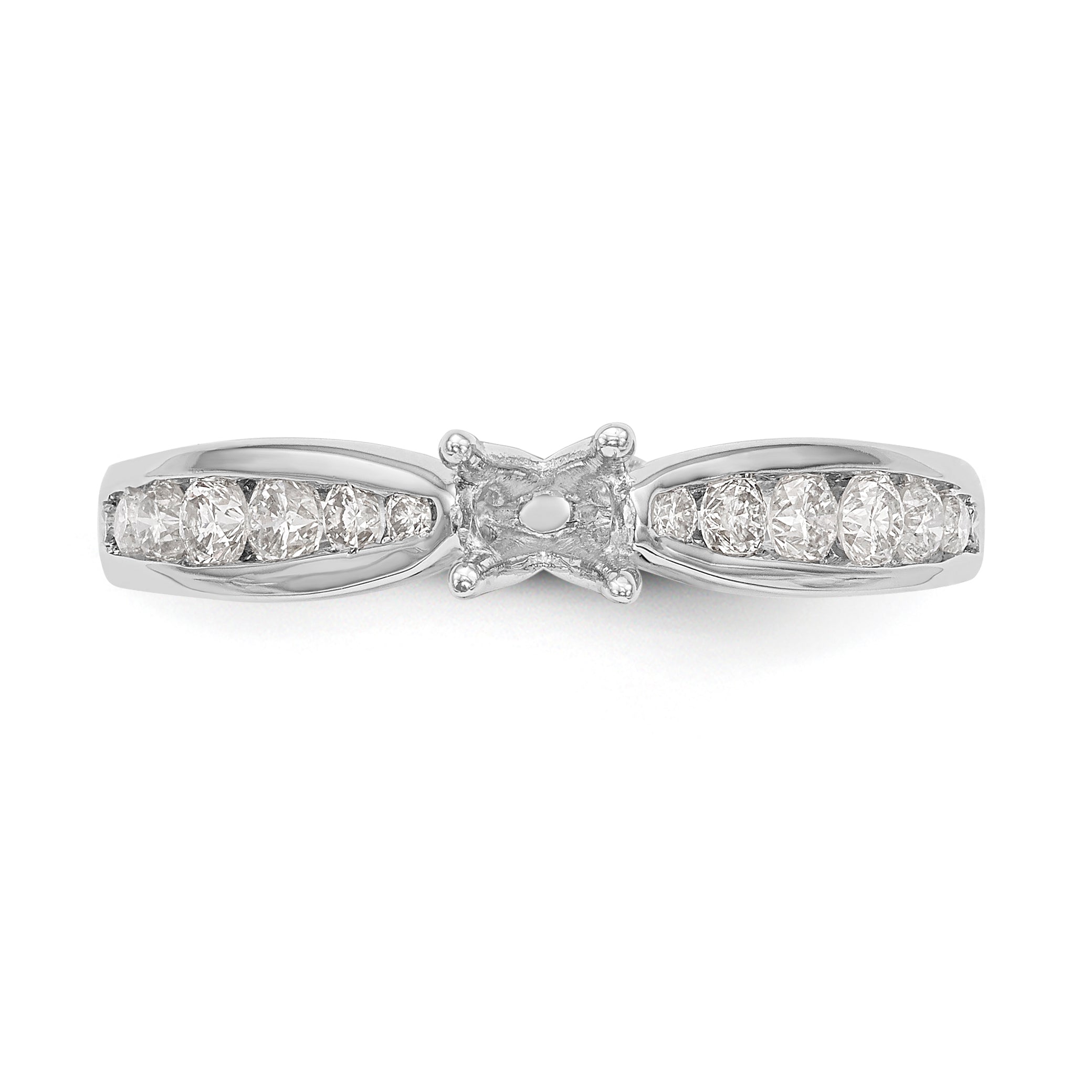 14K Weißgold Verlobungsring mit simulierten Diamanten