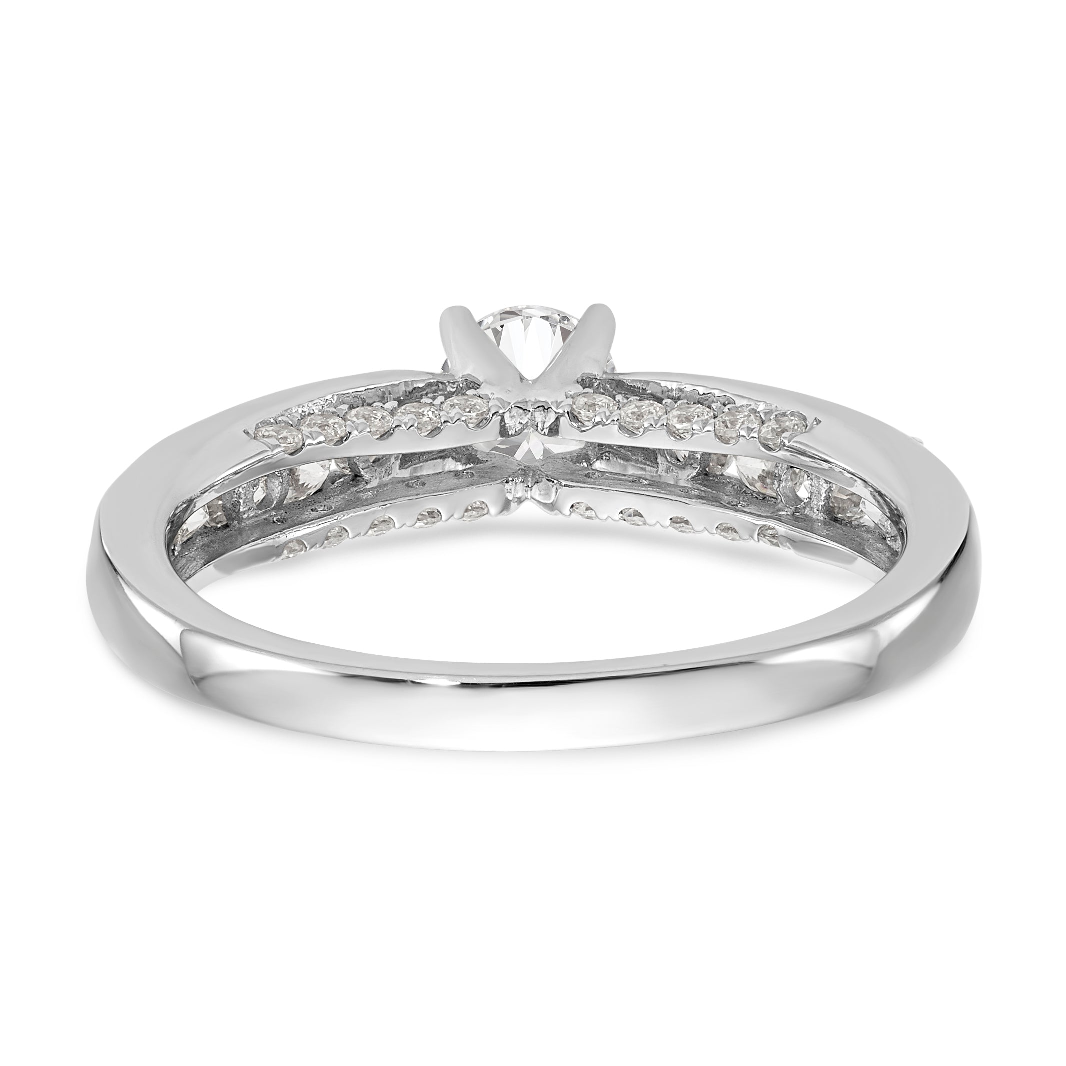 14K Weißgold Verlobungsring mit simulierten Diamanten
