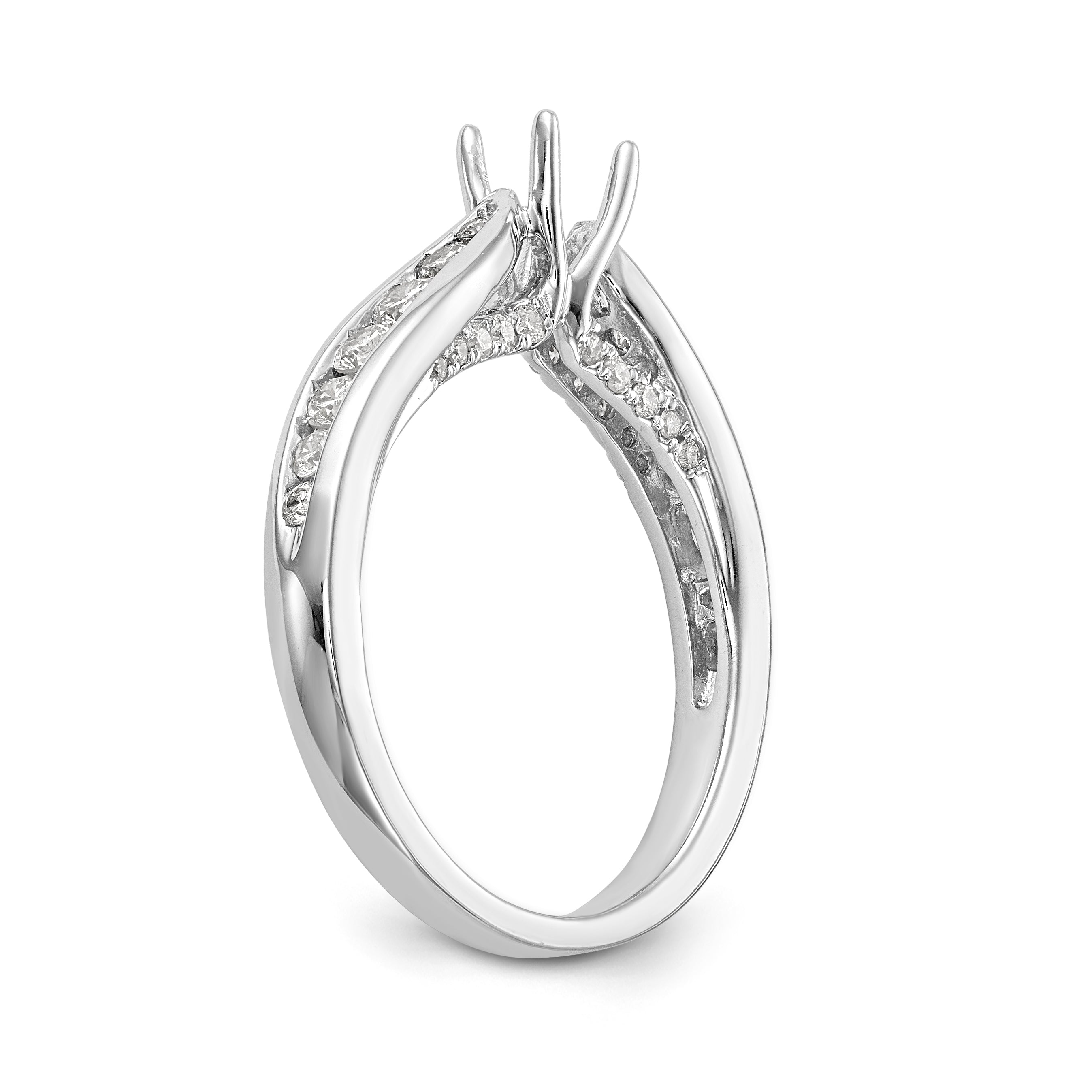 14K Weißgold Verlobungsring mit simulierten Diamanten