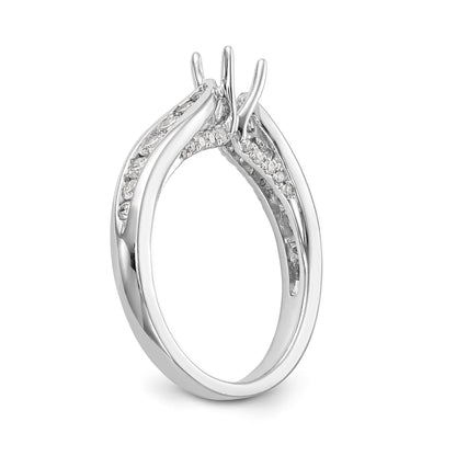14K Weißgold Verlobungsring mit simulierten Diamanten