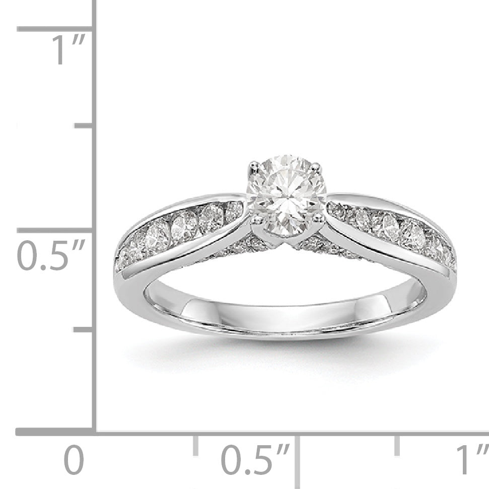14K Weißgold Verlobungsring mit simulierten Diamanten