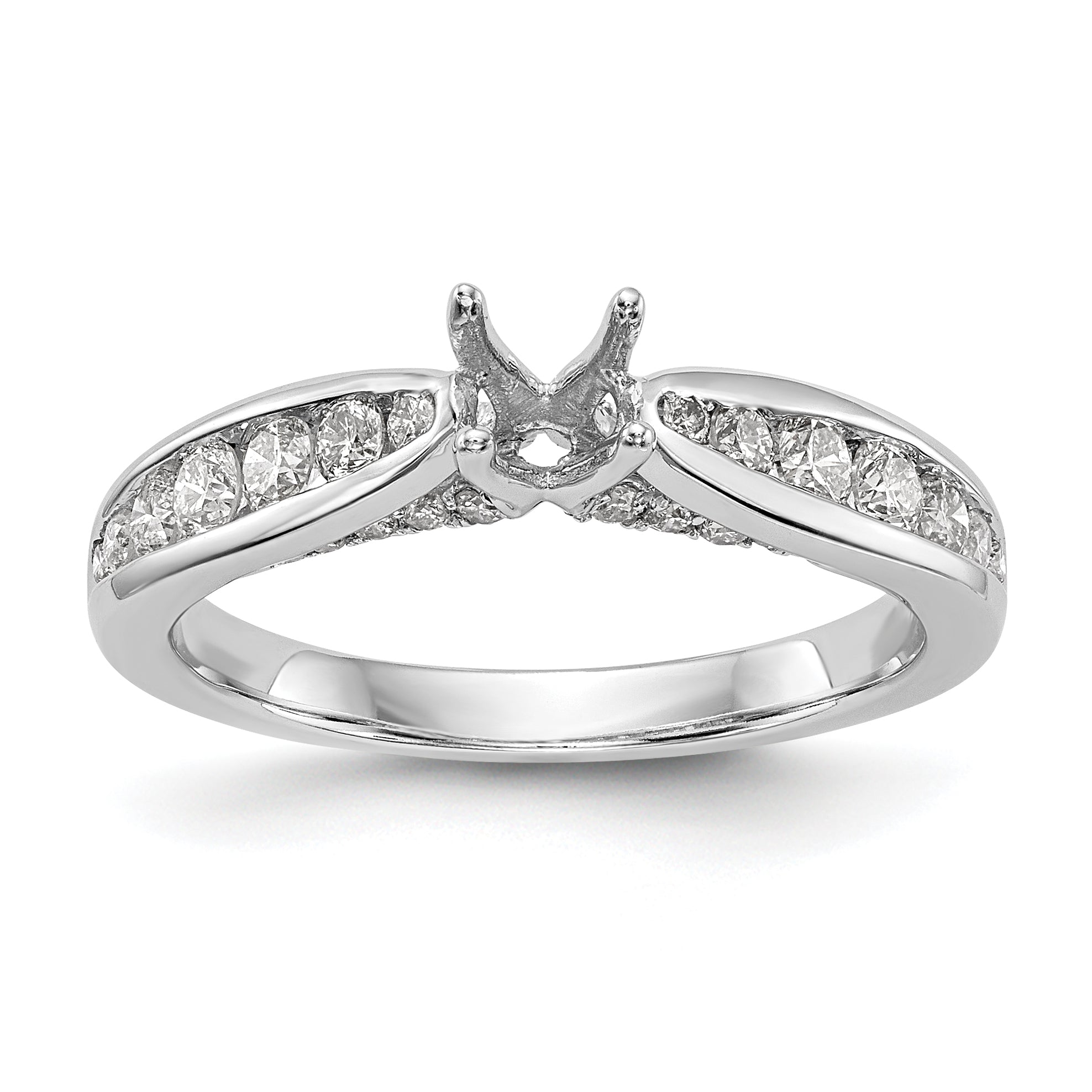 14K Weißgold Verlobungsring mit simulierten Diamanten