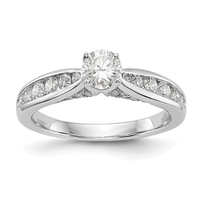 14K Weißgold Verlobungsring mit simulierten Diamanten