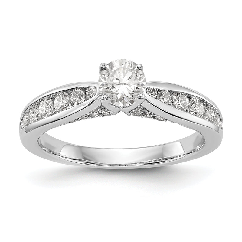 14K Weißgold Verlobungsring mit simulierten Diamanten