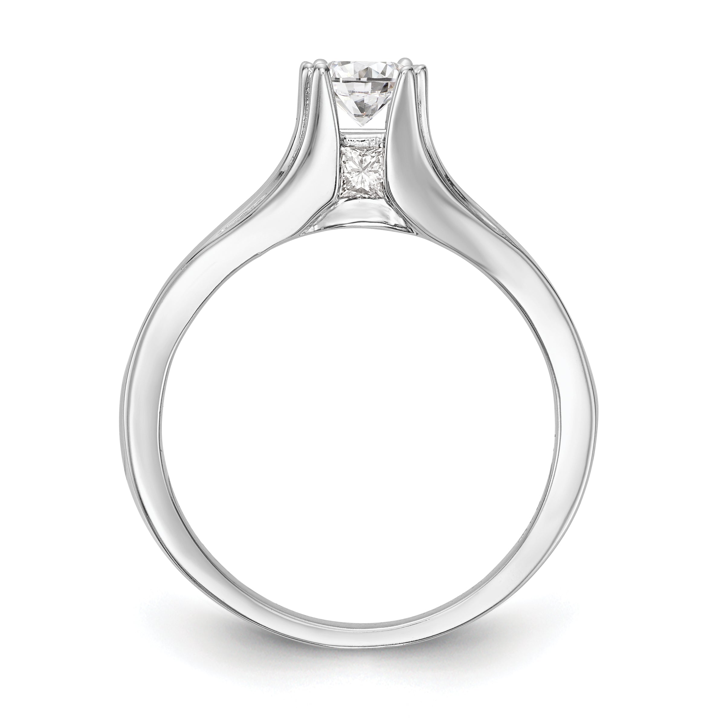14K Weißgold Verlobungsring mit simuliertem Diamanten