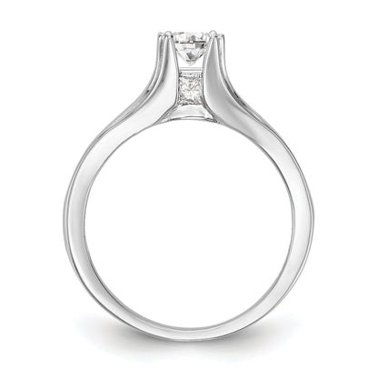 14K Weißgold Verlobungsring mit simuliertem Diamanten