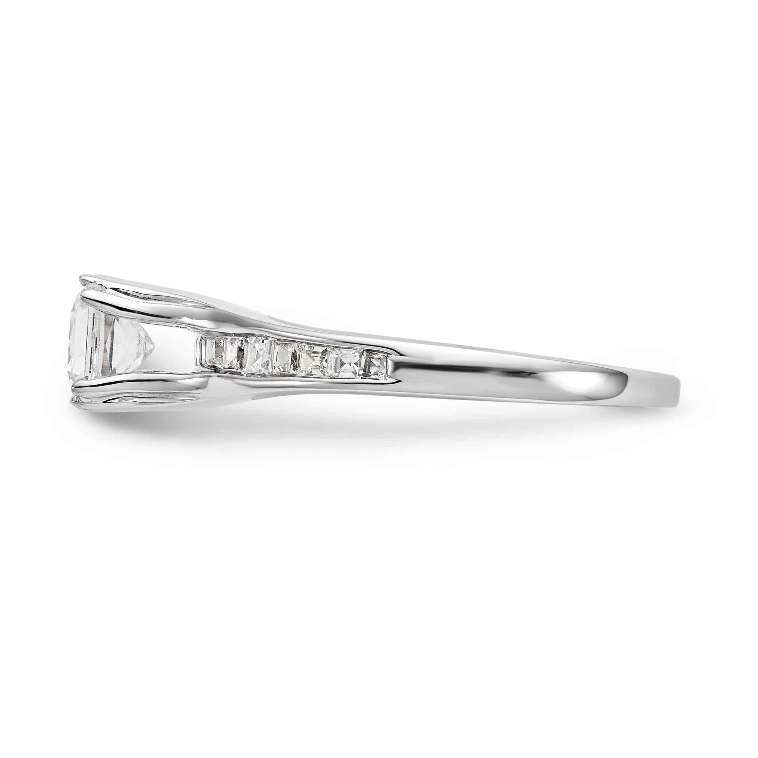 14K Weißgold Verlobungsring mit simuliertem Diamanten
