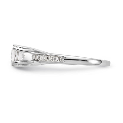 14K Weißgold Verlobungsring mit simuliertem Diamanten