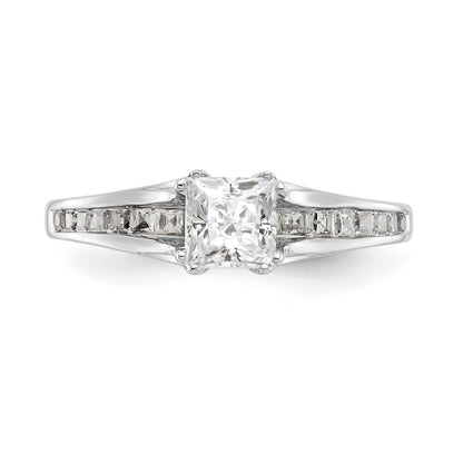14K Weißgold Verlobungsring mit simuliertem Diamanten