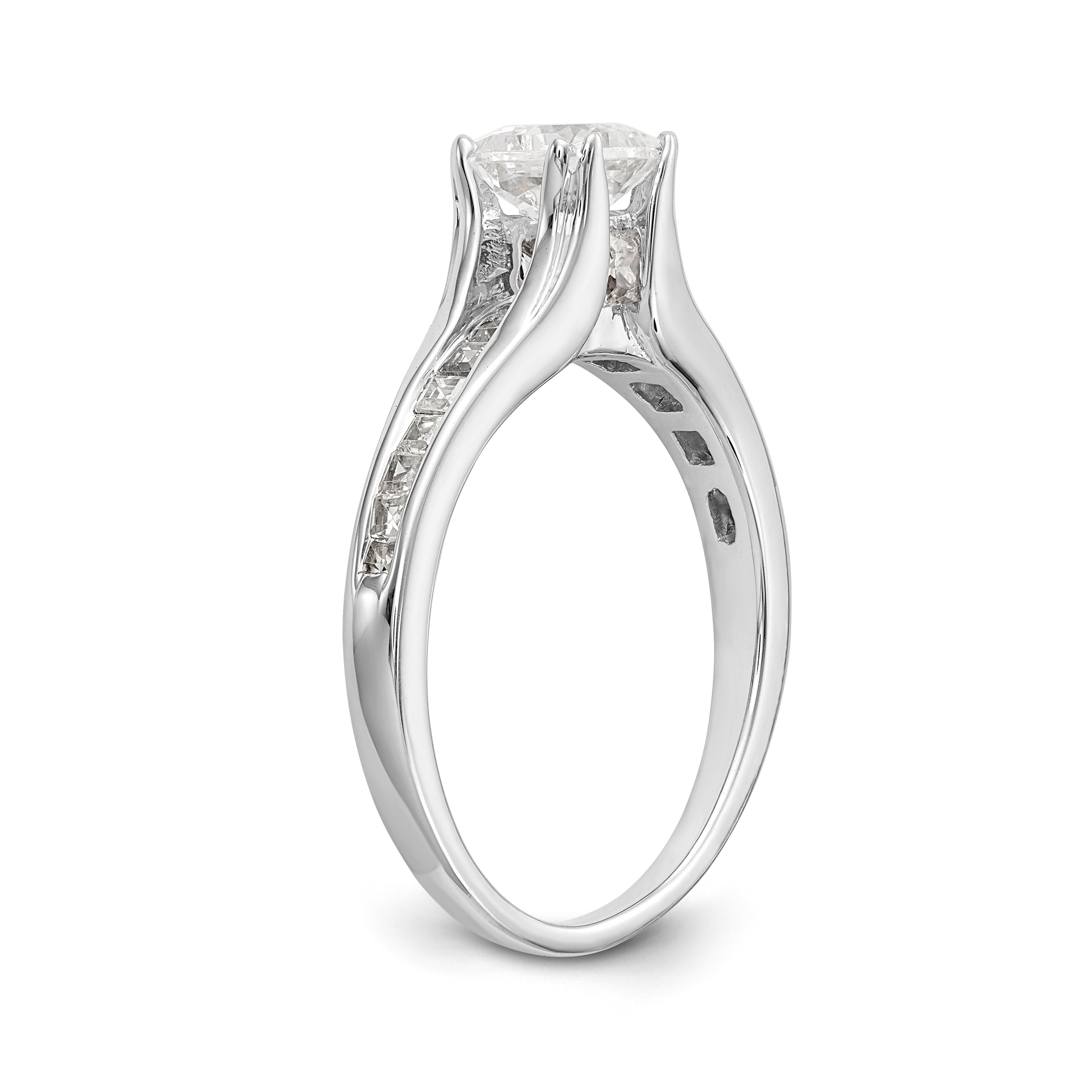 14K Weißgold Verlobungsring mit simuliertem Diamanten