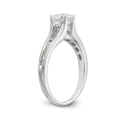 14K Weißgold Verlobungsring mit simuliertem Diamanten