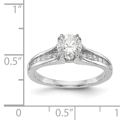 14K Weißgold Verlobungsring mit simuliertem Diamanten