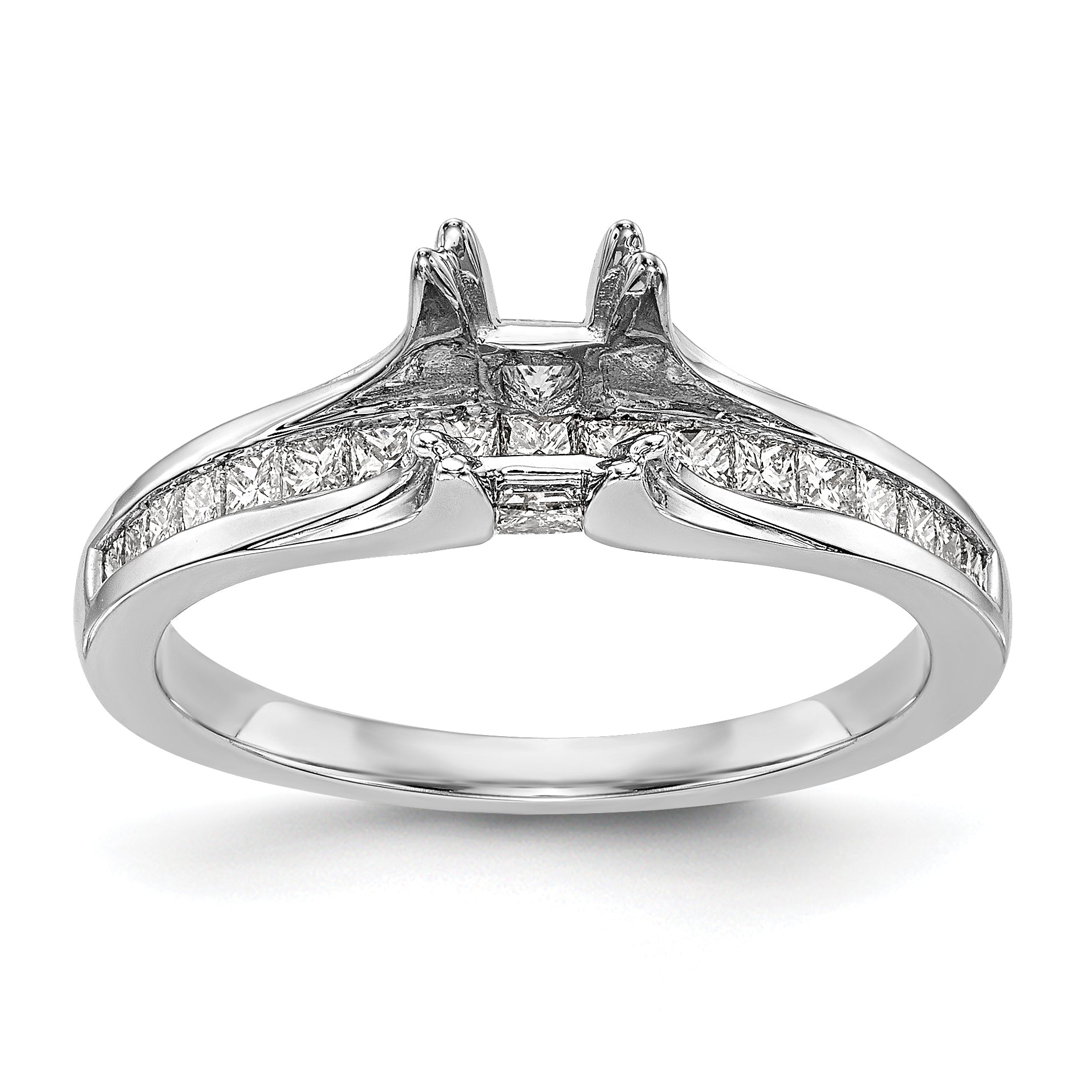 14K Weißgold Verlobungsring mit simuliertem Diamanten