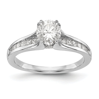 14K Weißgold Verlobungsring mit simuliertem Diamanten