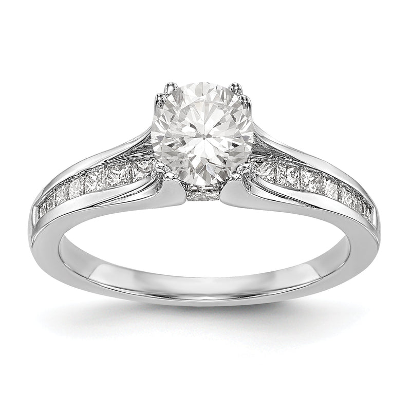 14K Weißgold Verlobungsring mit simuliertem Diamanten