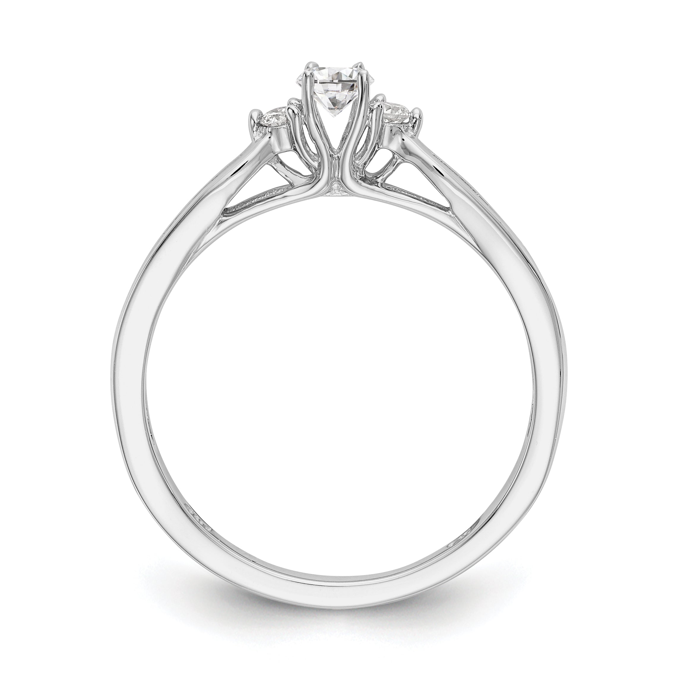 14K Weißgold Verlobungsring mit simuliertem Diamanten