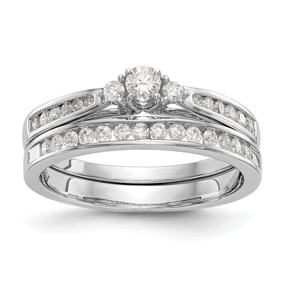14K Weißgold Verlobungsring mit simuliertem Diamanten