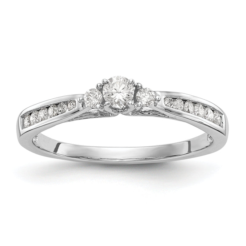 14K Weißgold Verlobungsring mit simuliertem Diamanten