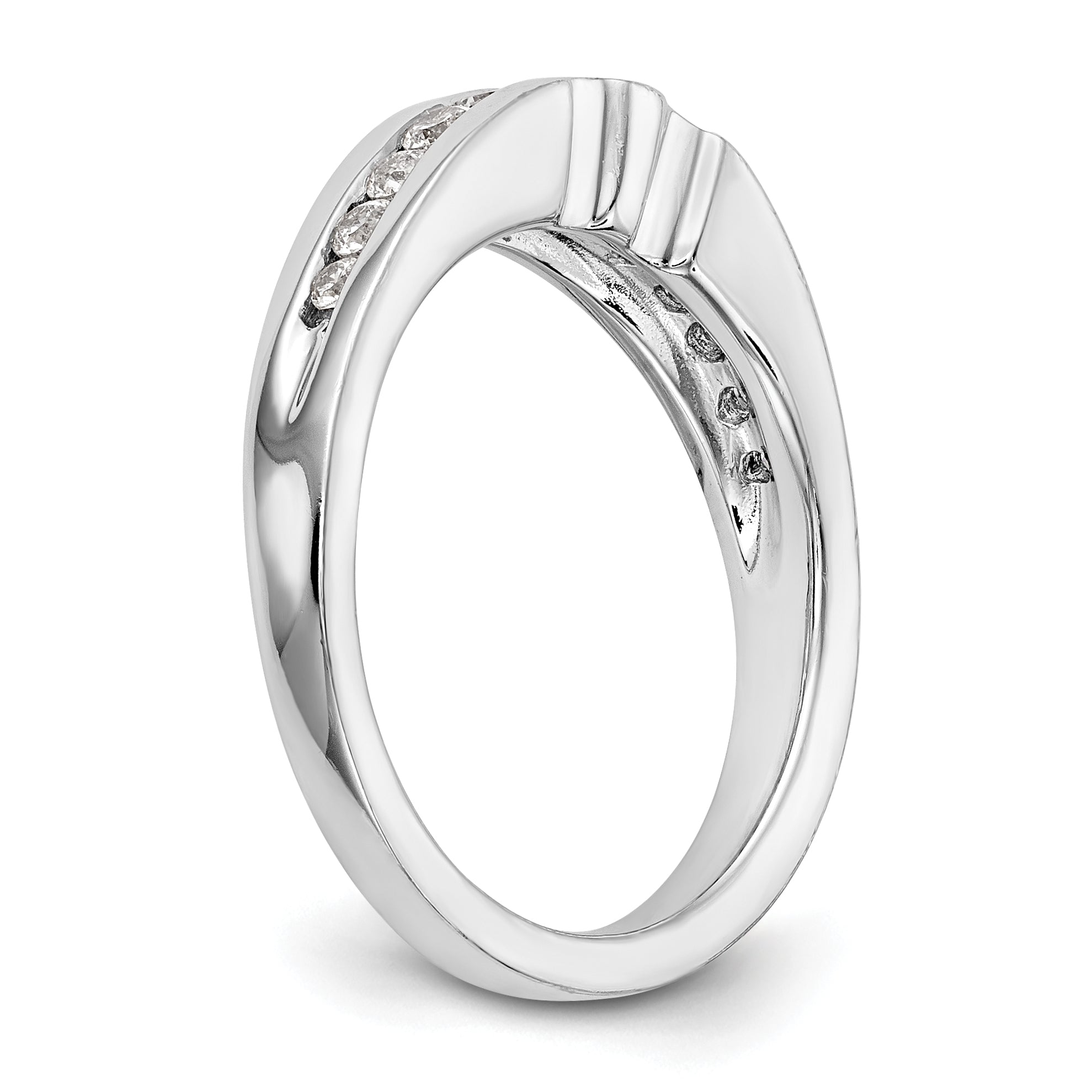 14K Weißgold Diamant-Trauring