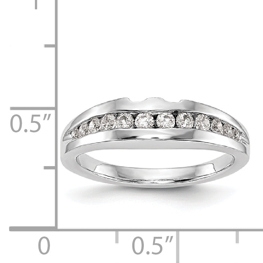 14K Weißgold Diamant-Trauring