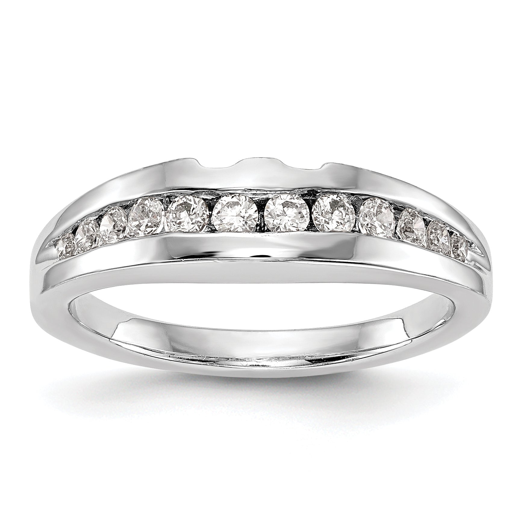 14K Weißgold Diamant-Trauring