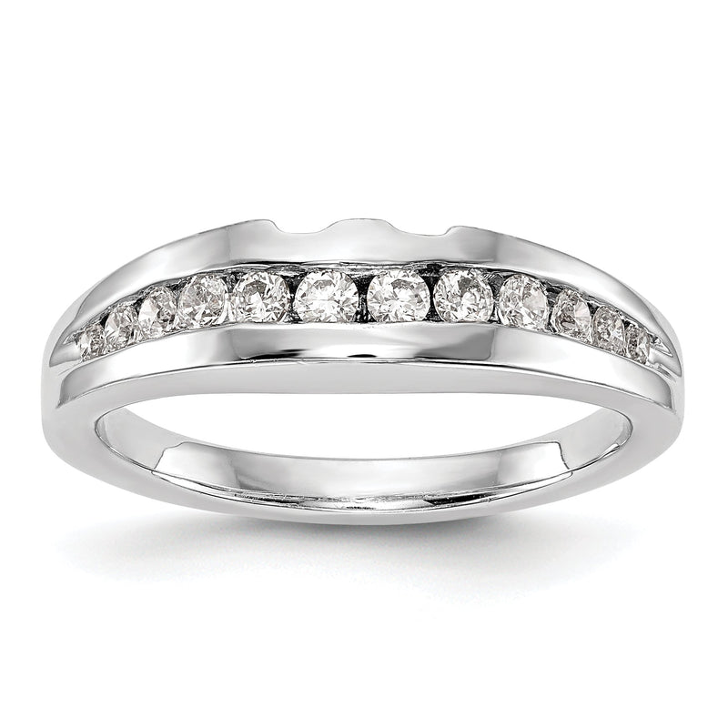 14K Weißgold Diamant-Trauring