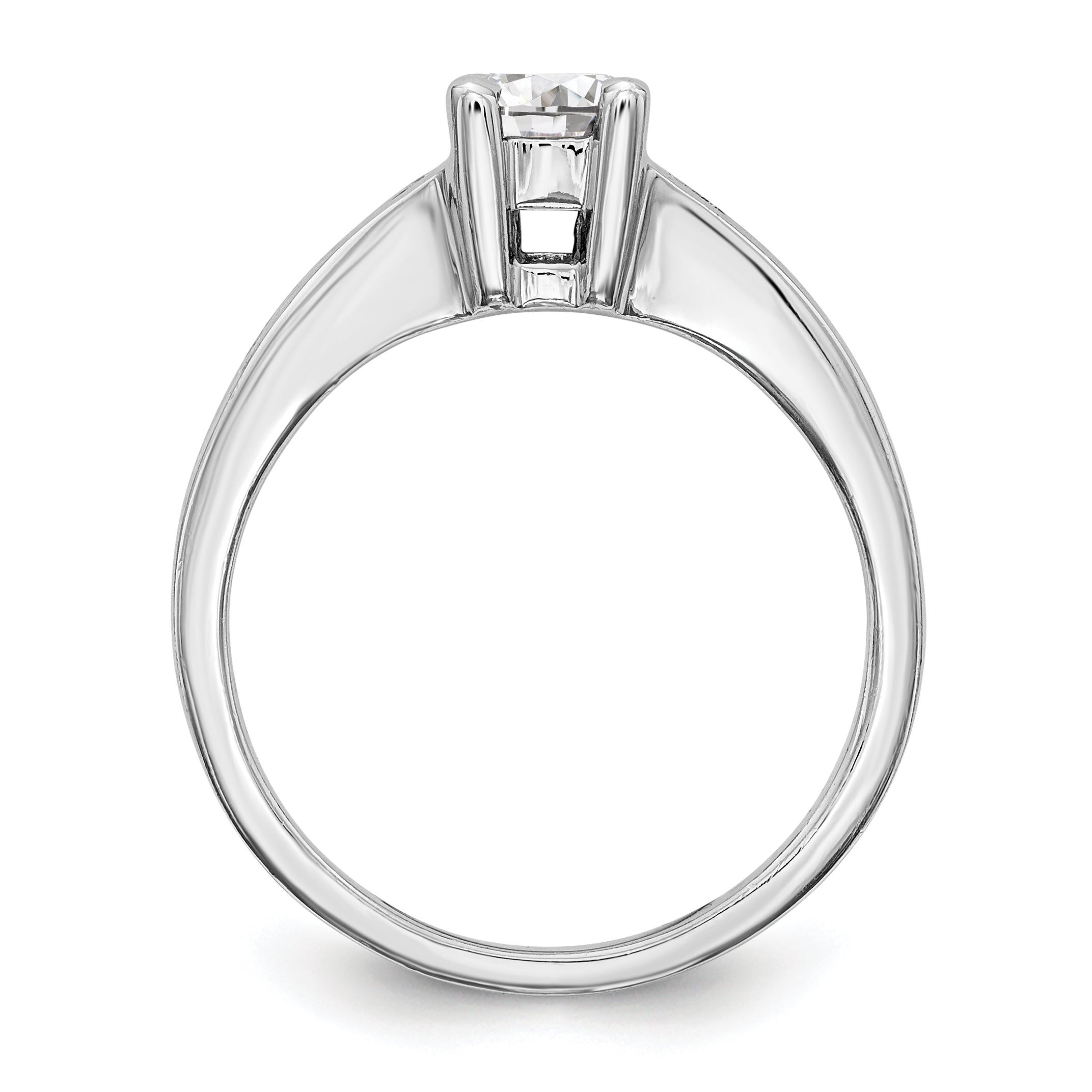 14K Weißgold Verlobungsring mit simuliertem Diamanten