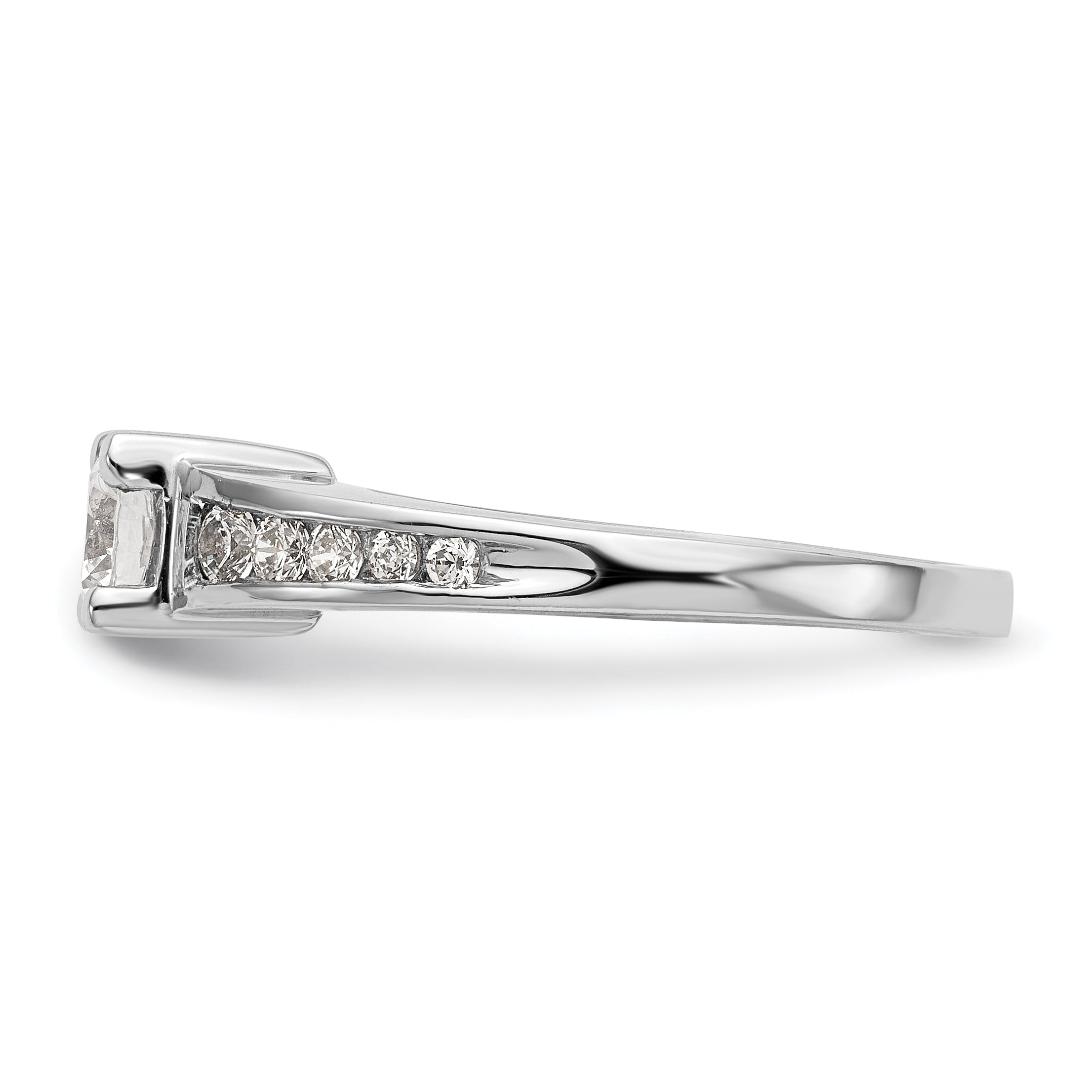 14K Weißgold Verlobungsring mit simuliertem Diamanten