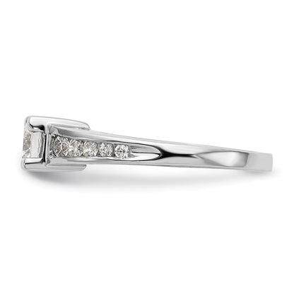 14K Weißgold Verlobungsring mit simuliertem Diamanten