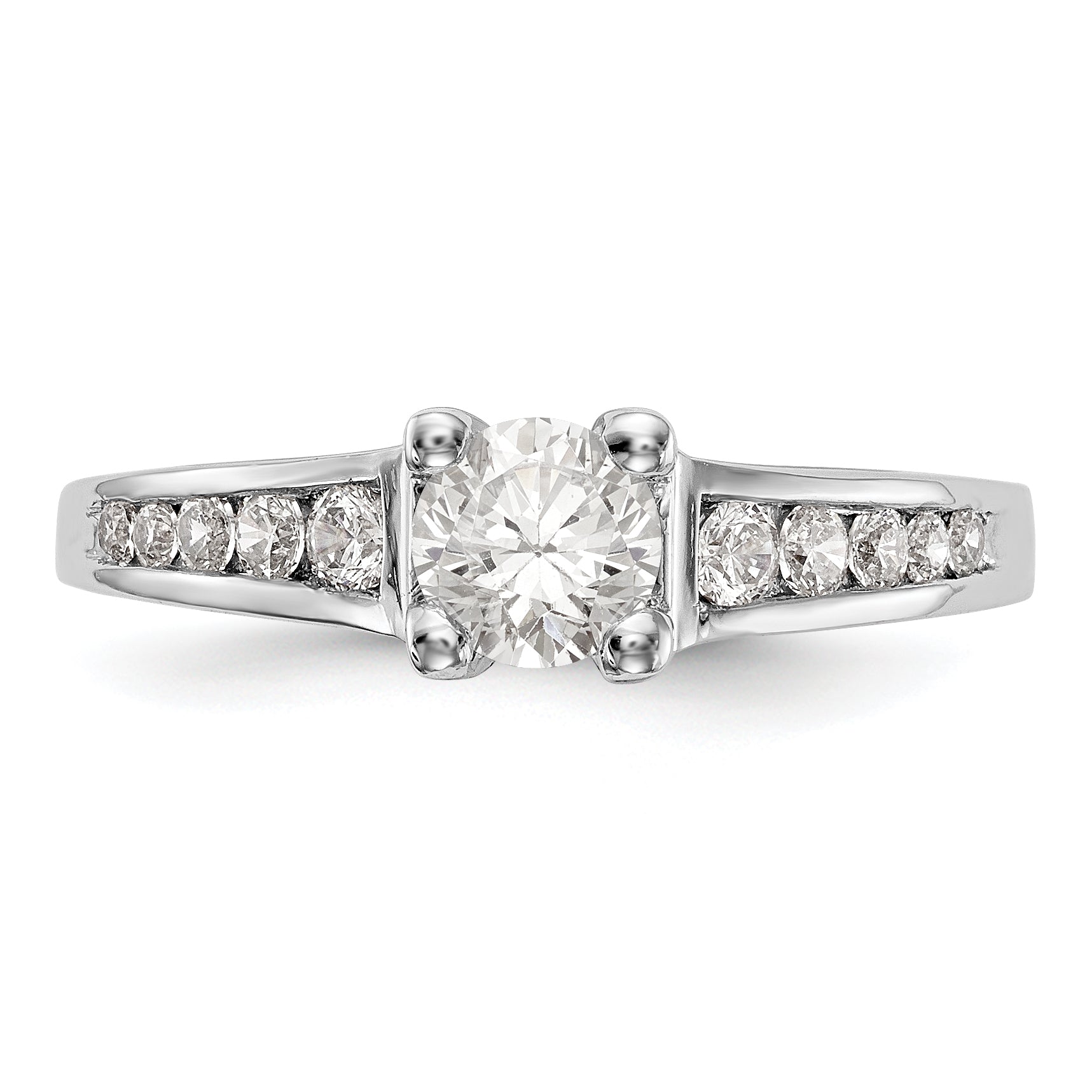 14K Weißgold Verlobungsring mit simuliertem Diamanten