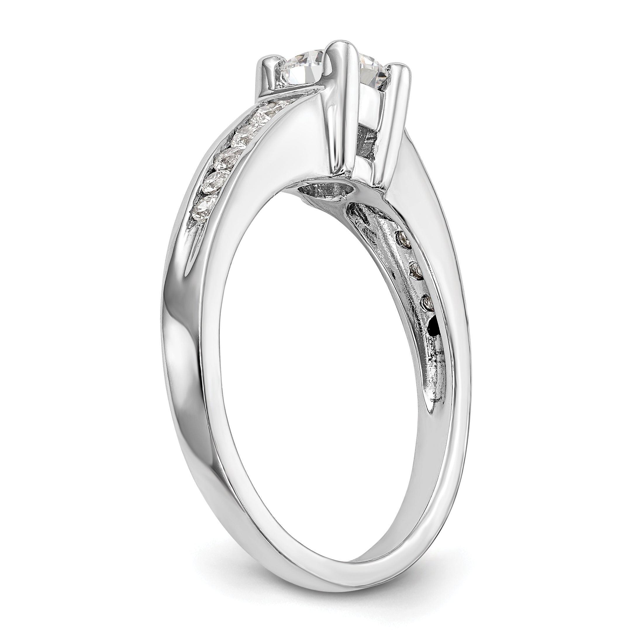 14K Weißgold Verlobungsring mit simuliertem Diamanten