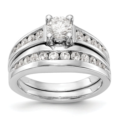 14K Weißgold Verlobungsring mit simuliertem Diamanten