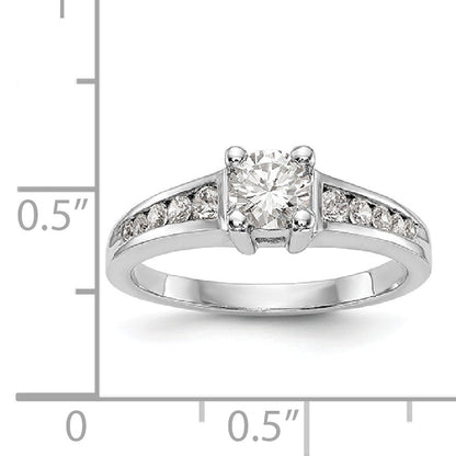 14K Weißgold Verlobungsring mit simuliertem Diamanten