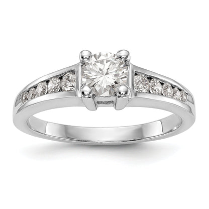 14K Weißgold Verlobungsring mit simuliertem Diamanten