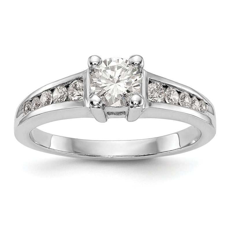 14K Weißgold Verlobungsring mit simuliertem Diamanten