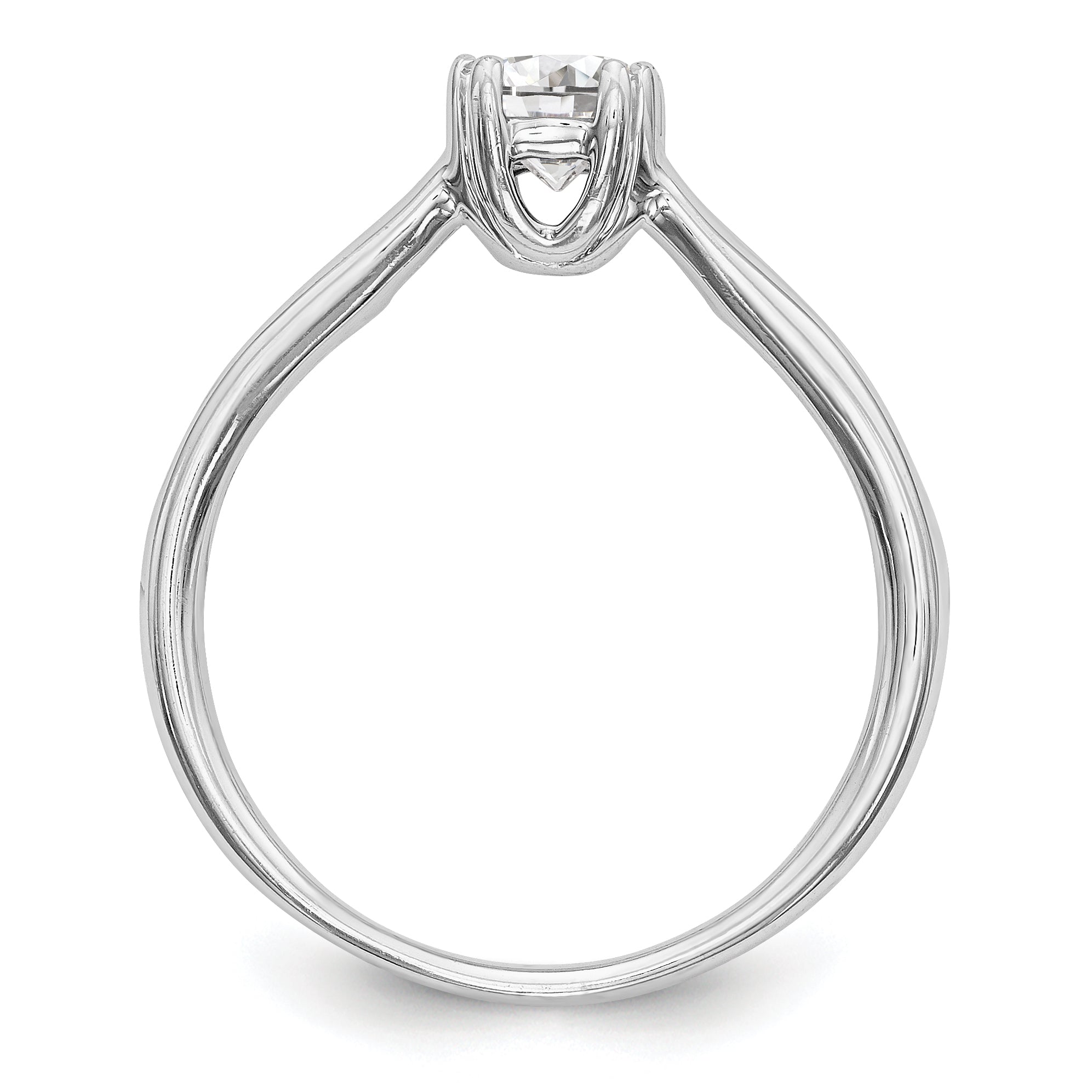 14K Weißgold Verlobungsring mit simulierten Diamanten