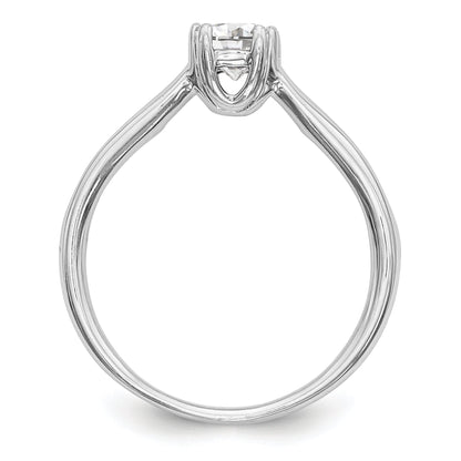14K Weißgold Verlobungsring mit simulierten Diamanten