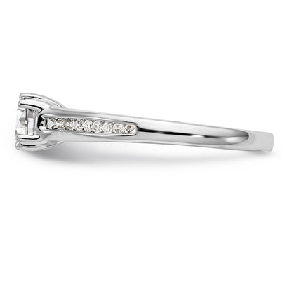 14K Weißgold Verlobungsring mit simulierten Diamanten