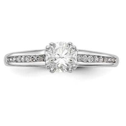 14K Weißgold Verlobungsring mit simulierten Diamanten