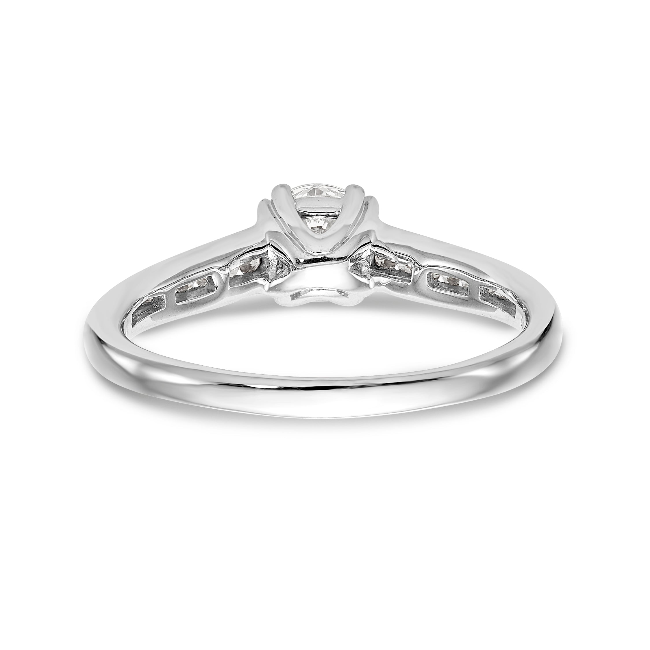 14K Weißgold Verlobungsring mit simulierten Diamanten