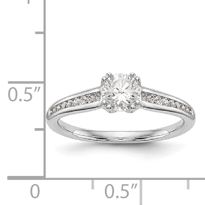 14K Weißgold Verlobungsring mit simulierten Diamanten