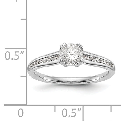 14K Weißgold Verlobungsring mit simulierten Diamanten