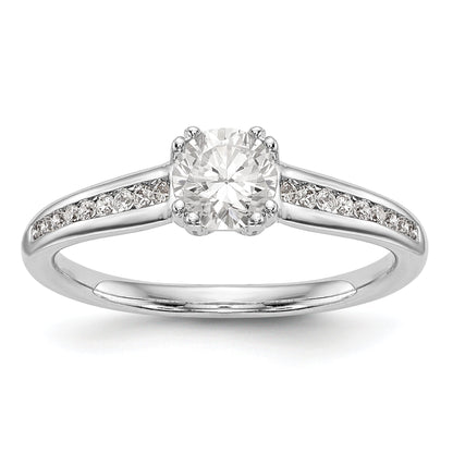 14K Weißgold Verlobungsring mit simulierten Diamanten